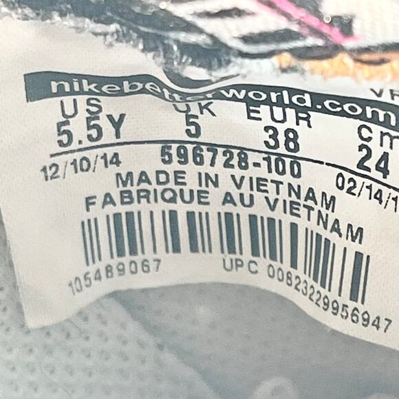 Nike Air Force 1 GS Sneakers White Multicolor 596728-100 Big Kids Youth 5.5 - Picture 14 of 14